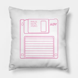 Floppy Disk (Blush Red Lines) Analog / Computer Pillow