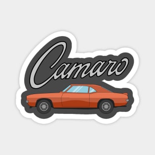 Chevy Camaro Illustration Orange with logo Magnet