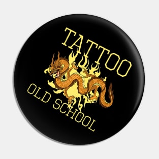 Cool Old School Dragon Tattoo Addict Pin