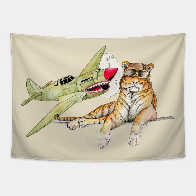 P40 Flying Tiger Tapestry by AaronShirleyArtist