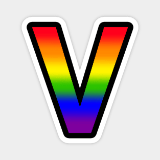 Rainbow Letter V Magnet