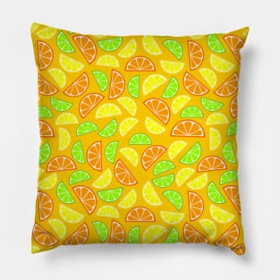 Lemons, Limes, Oranges, | Citrus | Pop Art Pattern Pillow