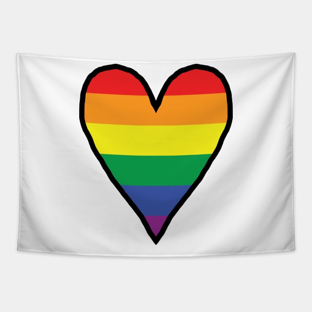 Heart Pride Stripes Valentines Day Tapestry by ellenhenryart