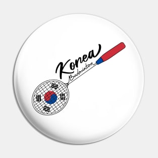 South Korea Flag of Badminton Racquet Support (Korea) Badminton Flag Pin