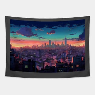 Anime Tel Aviv Reimagined An Animated Interpretation of the Skyline Tapestry