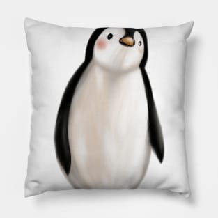 Cute Penguin Drawing Pillow