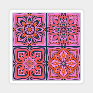 Moroccan Tiles - Flamingo Magnet