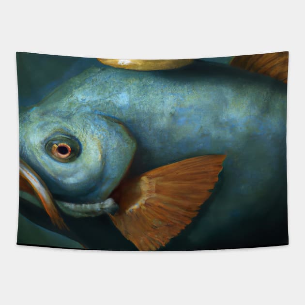 Fish with a Crown Tapestry by maxcode