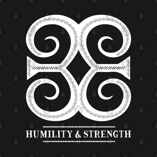 Africa Sankofa Adinkra Symbol "Humility & Strength" White Colour. by Vanglorious Joy