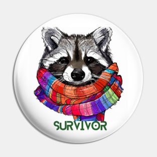 Raccoon Art Pin