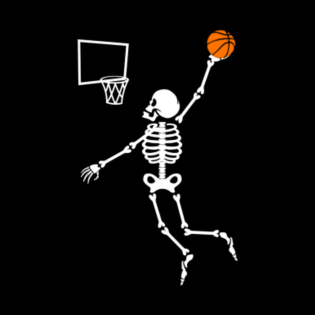 Skeleton Basketball Dunk T shirt Halloween Slam Dunking Gift ...