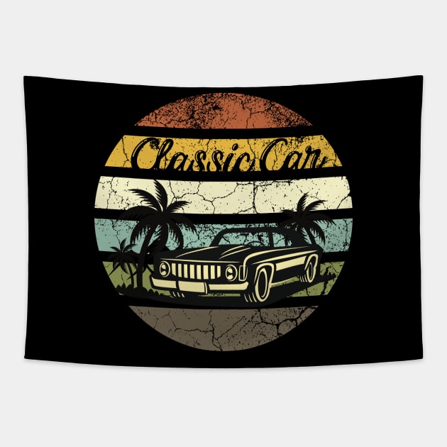 Retro car merch Vintage design, Classic car retro tee for father gift, classic car vintage tee for father gift, retro cars lovers gift ideas, vintage car lovers gift ideas for dad, daddy... Tapestry by Maroon55