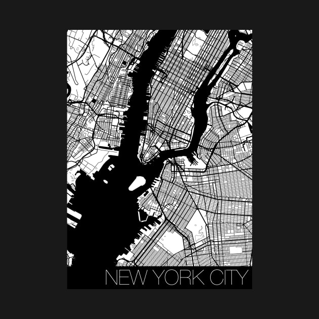 New York city map - black and white by Mamadamme Gabrieux Art