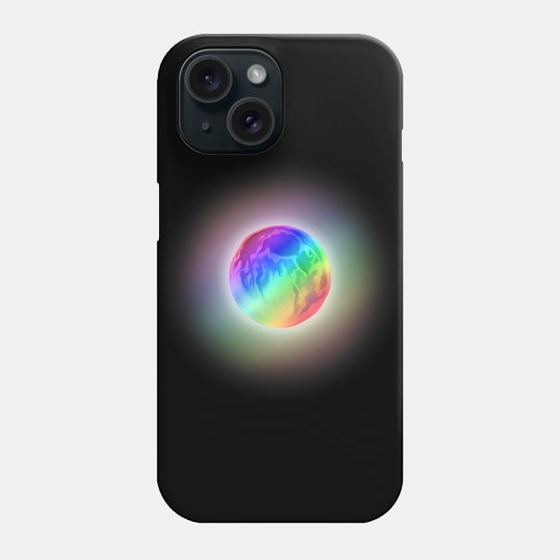 Glowing Rainbow Gradient Full Moon Phone Case by Art by Deborah Camp