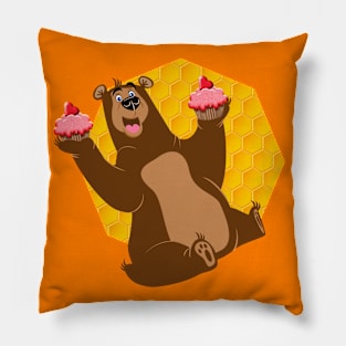 love a bear with cupcakes Pillow