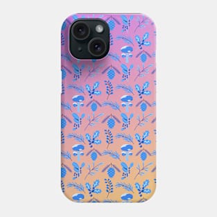 Leaves and flowers pattern Phone Case