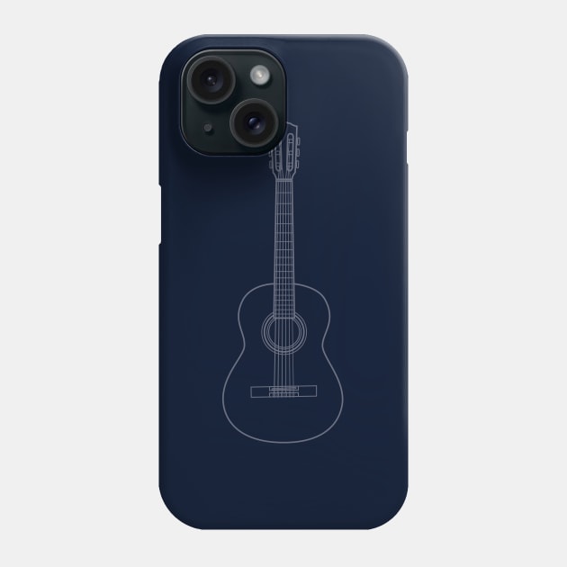 Classical Acoustic Guitar Outline Phone Case by nightsworthy