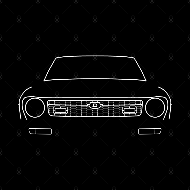 Datsun 120Y / B211 classic car white outline graphic by soitwouldseem