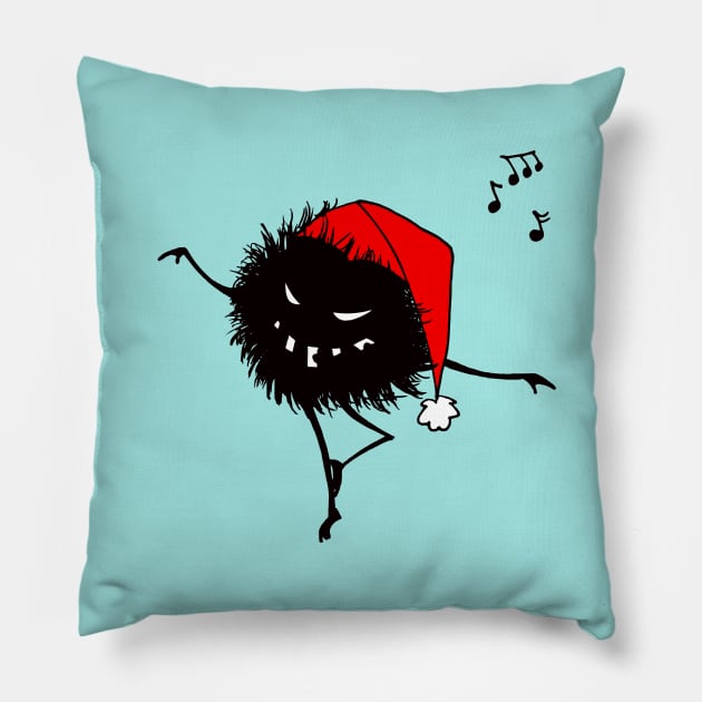 Singing And Dancing Evil Christmas Bug Pillow by Boriana Giormova