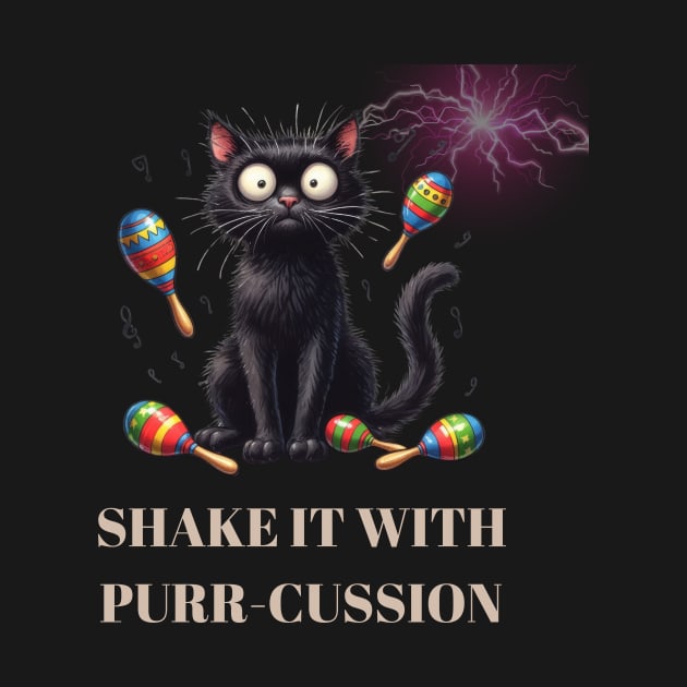 Funny Cat Playing Maracas by Positive Designer