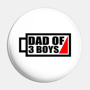 'Dad of 3 Boys' Charming Father Gift Pin