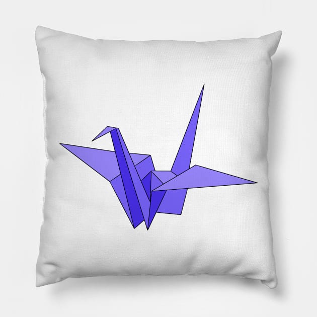 Indigo origami crane Pillow by CalliesArt