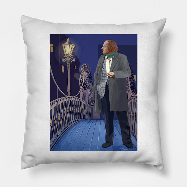 Joseph Brodsky on Lion Bridge Pillow by argiropulo