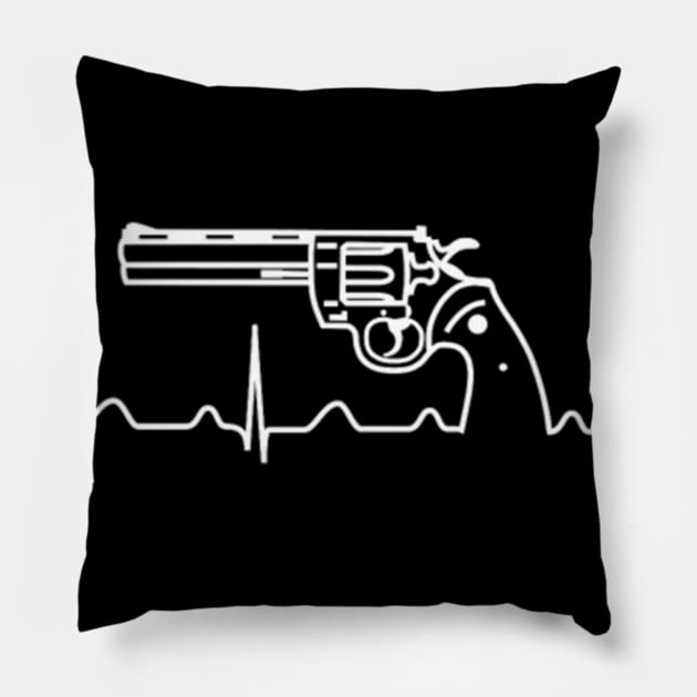 gun heart beat Pillow by fioruna25