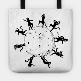 Cats dancing on the moon Tote