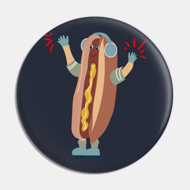 Original Dancing Hot Dog Funny Gift Pin by klimentina