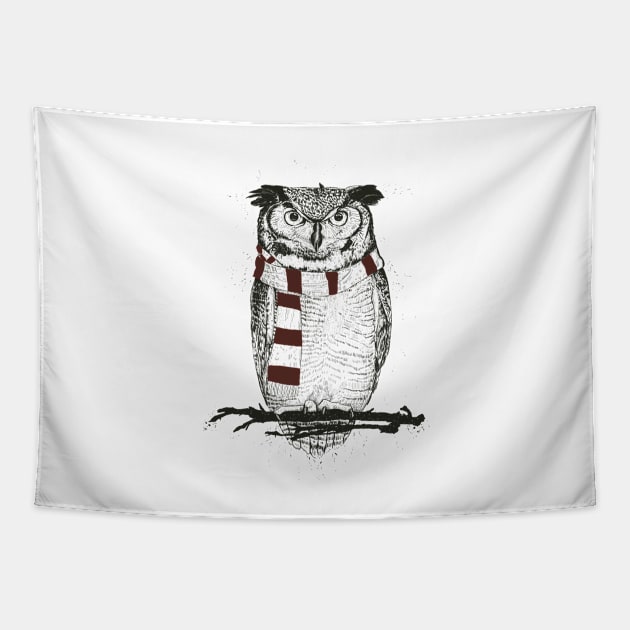 Winter owl II Tapestry by soltib