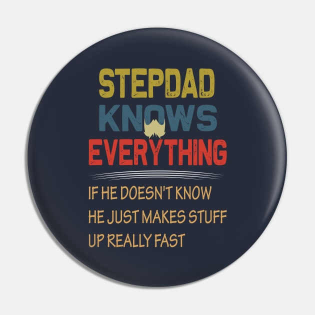 stepdad knows everything..fathers day gift Pin by DODG99