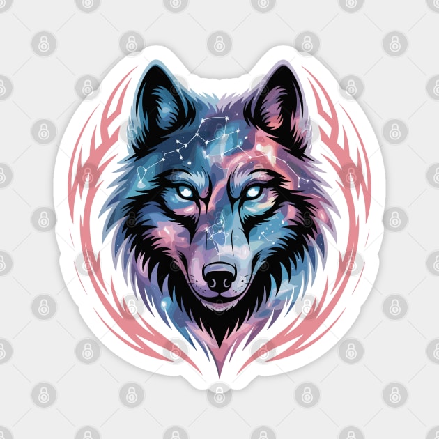 Galaxy Wolf Magnet by JessArty