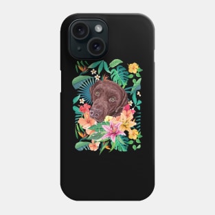 Tropical Chocolate Labrador Retriever 2 Phone Case