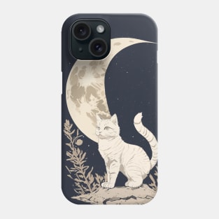 Celestial Cat Moon Phone Case