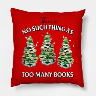 Christmas Book Trees, Librarian, Book Lovers, Reading Literature Pillow