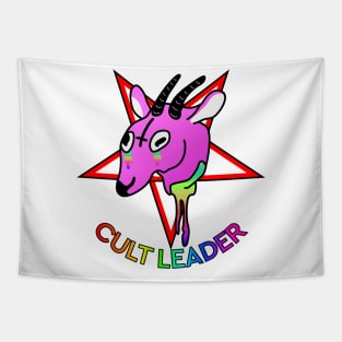 Cult leader pink colorful goat Tapestry