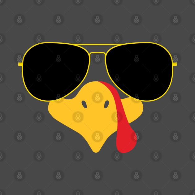 Cool Turkey Face With Sunglasses Funny Thanksgiving for Men by Just Me Store