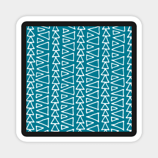 Ocean Blue and White Triangles Pattern Magnet