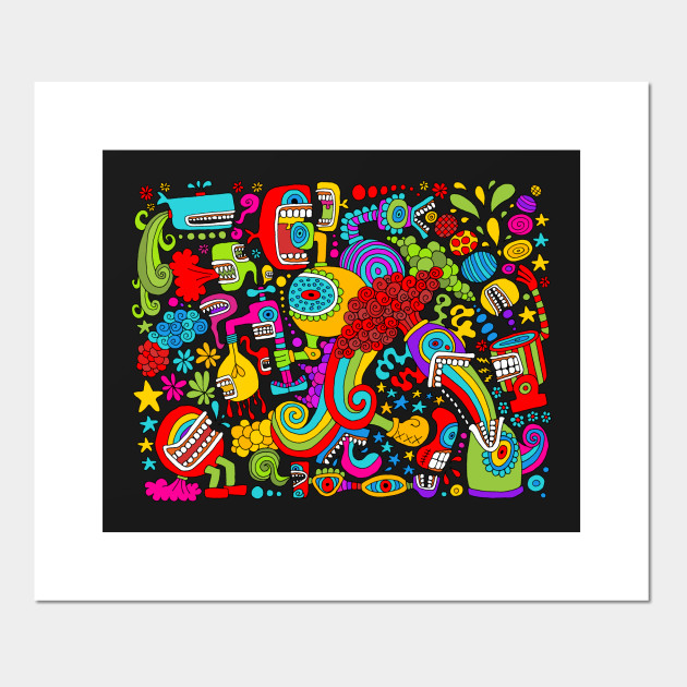Space Doodles Trippy Posters And Art Prints Teepublic His series of doodles tie together nicely with a shared color palette of green, blue, and peachy hues. teepublic
