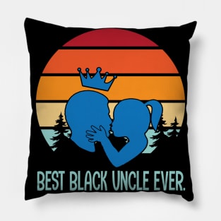 Best Black Uncle Ever Happy Father Mother Parent Family Day Vintage Retro Pillow