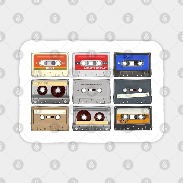 Mosaic old school cassettes Magnet by oscarsanchez