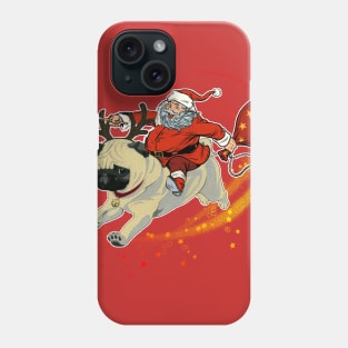 Reindeer Pug Dog with Santa Claus | Christmas Shirt For Women Men Phone Case