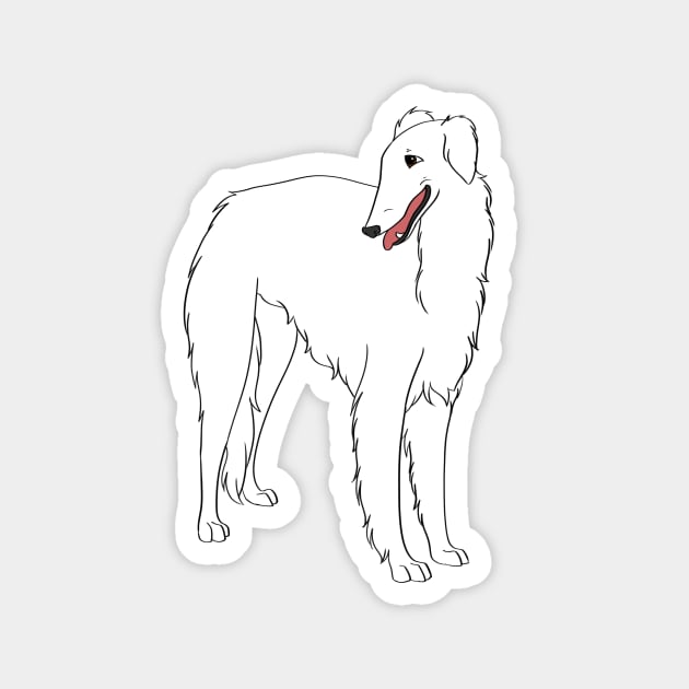 Borzoi Magnet by Adastumae