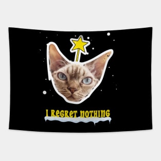 I Regret Nothing Cat Christmas Design Tapestry