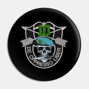 Proud US Army 10th Special Forces Group Skull De Oppresso Liber SFG - Gift for Veterans Day 4th of July or Patriotic Memorial Day Pin