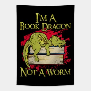 I'm A Book Dragon Not A Worm Tapestry