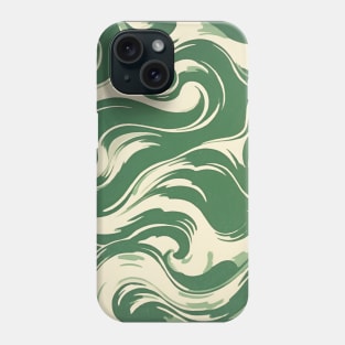 Abstract Swirl 70s Retro Green Phone Case