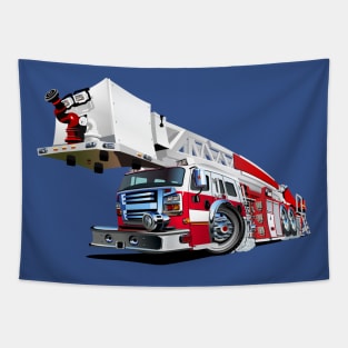 Cartoon Fire Truck Tapestry