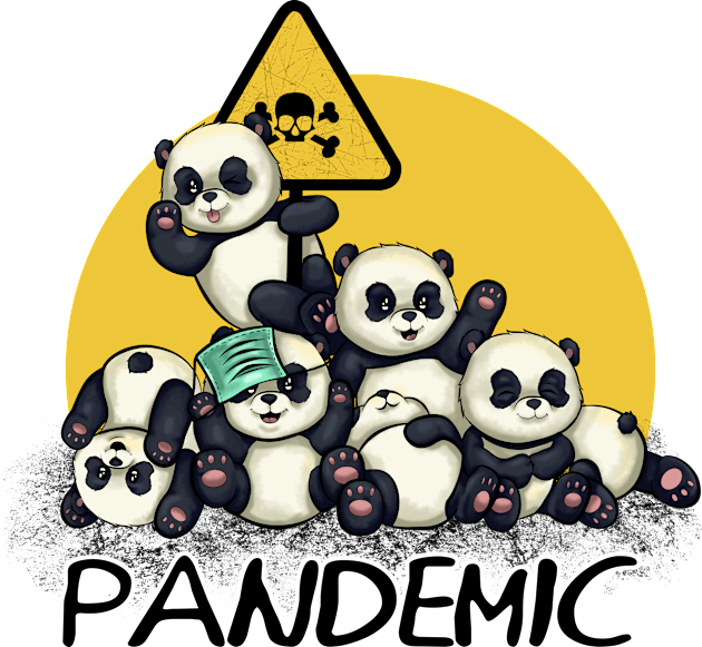 panda cute pandemic funny animals Kids T-Shirt by the house of parodies